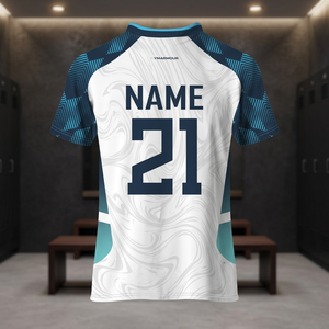 Camisetas de Fútbol Personalizadas Aqua Pulse de Poliéster XL, Alta Calidad, Absorción de Humedad, Impresión Sublimada, Cuello Redondo, Unisex, Manga Corta - Product Image 3