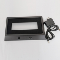 Luminaire LED ultra-lumineux décoratif noir mat avec base en bois et affichage 3D en cristal pour usage domestique