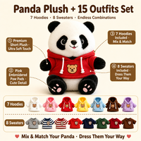 Peluche Panda Personnalisée en Gros, Jouet Doux en Coton PP, Coussin Animal en Peluche 24cm, Anti-Stress et Compagnon, Usine OEM/ODM