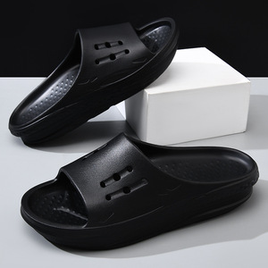 Tongs à plateforme pour hommes, pantoufles EVA respirantes et antidérapantes, augmentant la hauteur, pour couples, blanc, noir, kaki - Product Image 5