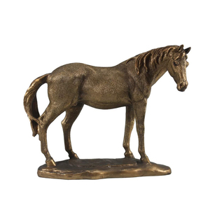 Tượng Khắc Màu Bạc Khắc Ngựa Trotting Tượng Ngựa Đứng Bức Tượng Cha Và Con Ngựa Đầu Trang Trí Nội Thất - Product Image 4