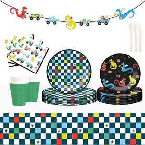 Juego de Vajilla Infantil DAMAI con Temática de Parque de Dinosaurios, Platos, Vasos y Servilletas de Papel para Fiestas de Cumpleaños Infantiles - Product Image 1