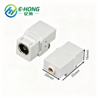 Module d'insertion mural CATV Keystone coaxial TV IEC blanc à clipser pour plaques murales de type 86 avec contacts en alliage de cuivre