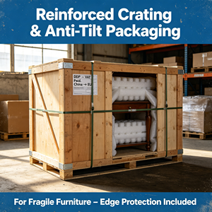 Transport <span class=keywords><strong>de</strong></span> meubles anti-dommages <span class=keywords><strong>de</strong></span> Chine vers l'Europe, protection des bords, caisse renforcée et placement sous protection blanche - Product Image 2