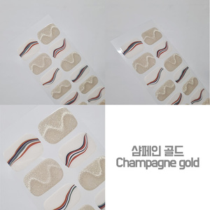 Autocollant pour ongles semi-durci couleur or champagne, rond, auto-adhésif, style coréen, gel UV, uréthane, non toxique, sans BPA - Product Image 3