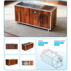 Baignoire à glace portable en bois de cèdre rouge ICEMEND avec # Revêtement en acier inoxydable 304 et éclairage LED pour piscines à immersion froide avec refroidisseur en option - Product Image 3