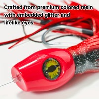 Leurre de pêche à la traîne en haute mer 10/12 pouces, tête inclinée, double jupe en silicone, pour gros gibier, appât de pêche en eau salée pour thon et mahi-mahi (B02)