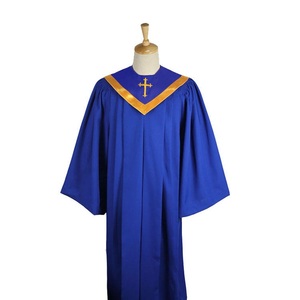 Robes de choeur cannelées senior à manches ouvertes personnalisées en gros robes de choeur avec étole de choeur réversible - Product Image 6