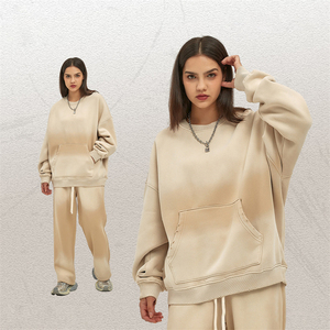 Sudadera personalizable con hombros caídos para hombre, sudadera gruesa de algodón polivinílico polar, sudadera en blanco de gran tamaño para ropa de calle - Product Image 5