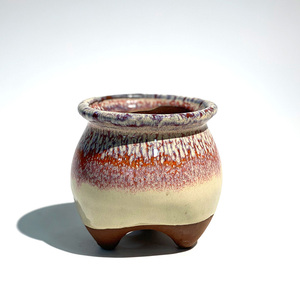 Maceta de cerámica con boca redonda para plantas, maceta pequeñ<span class=keywords><strong>a</strong></span> multicolor para suculentas - Product Image 4