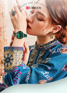 CURREN 9076 Charm orologi da polso da <span class=keywords><strong>donna</strong></span> quadrante piccolo in pelle <span class=keywords><strong>orologio</strong></span> al quarzo <span class=keywords><strong>verde</strong></span> regalo di lusso per moglie fidanzata abito <span class=keywords><strong>orologio</strong></span> da <span class=keywords><strong>donna</strong></span> - Product Image 5