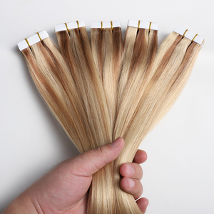Extensions a Nastro di <span class=keywords><strong>Capelli</strong></span> Umani Europei 100% <span class=keywords><strong>Veri</strong></span> Remy, Doppia Trama, Lisci, con Cuticole Completamente Allineate, Colore Balayage, per Vendita all'Ingrosso - Product Image 3