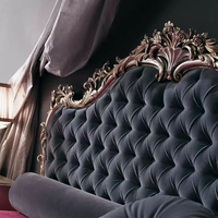 Lit double de style européen, chambre principale, lit en bois massif, grand lit sculpté de 1,8 mètre, lit de princesse français en tissu, lit de mariage