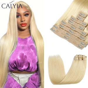 100% vrais cheveux humains blonds Clip dans les faisceaux d'extensions de cheveux pour le tressage en vrac noirs naturels 613 cheveux brésiliens colorés 30 pouces - Product Image 5