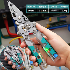 <span class=keywords><strong>Pince</strong></span> de test électrique en gros, pinces à dénuder pour fil de cuivre, poignées vertes transparentes, personnalisables - Product Image 3