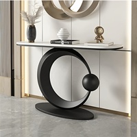 Table d'entrée en fer italien, style moderne et épuré, meuble d'entrée très étroit pour salon, mobilier de maison haut de gamme de luxe léger