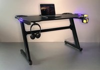 Usine Offre Spéciale bureau d'ordinateur en forme de Z salle de course finition Table de jeu avec porte-gobelet et porte-écouteurs
