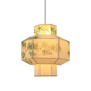 Lanterne à motif de bambou de style Zen chinois, lampe suspendue LED E27 pour salle de thé, restaurant, salle privée, salon, bureau - Product Image 5