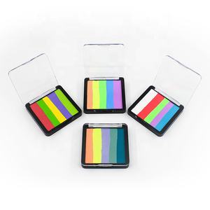 Paleta de pintura de maquillaje vegana a base de agua, pintura corporal de cara dividida de arcoíris, exposición de March, 2023 - Product Image 4