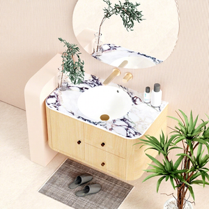 อ่างล้างหน้าแบบรวมตัวเรือนลายหินอ่อนหรูหราสำหรับตู้ห้องน้ำระดับไฮเอนด์ ผลิตในมาเลเซีย - Product Image 1