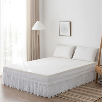 Jupes de lit personnalisées imprimées de qualité supérieure, 300TC, 100% coton, imperméables, écologiques, tailles doubles, pour la maison et l'hôtellerie