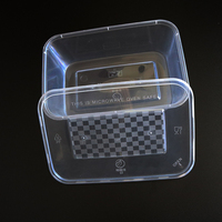 Récipient en plastique transparent jetable rectangulaire de 750ml avec couvercle Récipient alimentaire micro-ondable