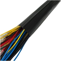 Funda Protectora de Cables con Cierre Hermético, PVC Negro, Lisa, para Protección de Cables