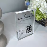 Bloc acrylique WiFi personnalisé avec nom de réseau, mot de passe et code QR scannable pour la maison, le bureau
