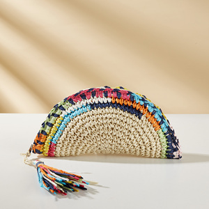 Nuovo Arrivo 2026 Mini Portafoglio da <span class=keywords><strong>Donna</strong></span> in Carta Intrecciata, Borsa a Conchiglia Piccola alla Moda con Fiocchi e Fiori, Pochette - Product Image 3