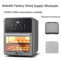 Horno Freidora de Aire Multifunción Anbolife de 8 Litros con Pantalla Táctil, Diseño Compacto Visible, Sin PFAS, Eléctrico, OEM de Fábrica