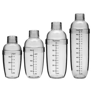 Plastic Cocktail Shaker with <strong>Measurements</strong> Clear <strong>Drink</strong> Mixer Martini Shaker Kit Boston Shaker - Product Image 1