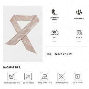 ผ้าคาดผมซาตินคุณภาพสูงแบบกำหนดเอง ผ้าพันผมไหมโพลีเอสเตอร์คอตตอนพิมพ์ลายดิจิทัล ผ้าพันคอสี่เหลี่ยมสำหรับโปรโมชั่น ผ้าเช็ดหน้าพร้อมโลโก้ - Product Image 5