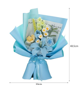 Rosa de Ganchillo, Tulipán, Margarita, Planta en Maceta, Hecha a Mano con Hilo de Algodón, Flor Artificial, Decoración de Mesa para el Día de la Madre, Regalo de Graduación - Product Image 2
