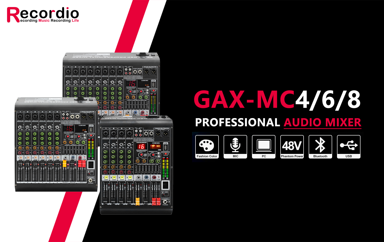 GAX-MC6 6-Channel Mixer - Professional DJ Controller