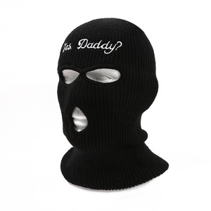 <span class=keywords><strong>Cagoule</strong></span> tricotée à trou unique avec broderie transfrontalière et impression numérique, protection intégrale des oreilles, couvre-chef chaud pour la conduite - Product Image 3