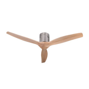 Ventilateur de plafond décoratif LED intelligent à 3 pales en bois moderne de 52 à 60 pouces avec télécommande Bldc, vente chaude - Product Image 1