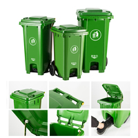 Poubelles de Tri Sélectif Mobiles à Roues et Pédale en Plastique, de 120L, 240L, 360L, 660L, 1100 Litres, pour Extérieur