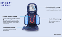 Coussin de massage avec pétrissage Shiatsu 3D et chaleur, masseur multi-zones pour le cou, le dos et les hanches, réglable en hauteur, minuterie automatique de 15 minutes