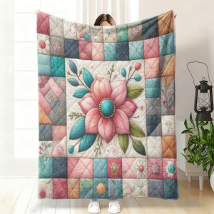 Manta de Franela con Diseño Floral, Manta para Siesta, Lavable a Máquina, Resistente a la Decoloración, para Dormitorio, Sala de Estar, Impresión Personalizada - Product Image 6