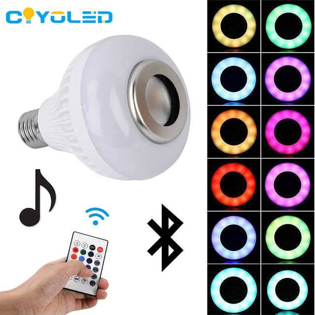 COYOLED High Quality Music Player Dimmable LED Remote Control Speaker Music Bulb E27 Light Bulb Speaker