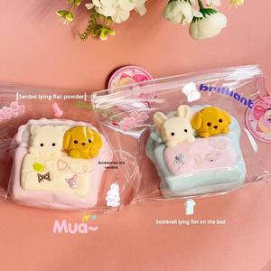 Nouvelle Peluche Kawaii 10cm Chiot Dessin Animé Allongé, Jouet Souple en Silicone Alimentaire Anti-Stress Lapin à Presser, Cadeau pour Enfants de 8 à 13 Ans Unisexe - Product Image 2