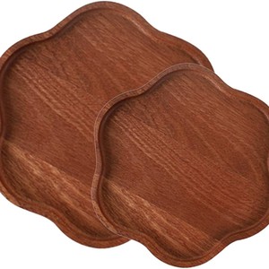 Bandeja <span class=keywords><strong>de</strong></span> madera clásica en forma <span class=keywords><strong>de</strong></span> flor <span class=keywords><strong>de</strong></span> ébano <span class=keywords><strong>para</strong></span> alimentos <span class=keywords><strong>de</strong></span> desayuno, plato pulido, almacenamiento en seco <span class=keywords><strong>para</strong></span> cocina, fiestas, restaurante, <span class=keywords><strong>vajilla</strong></span> - Product Image 6