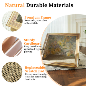 Cuccia per Gatti di Lusso Personalizzata, Design Moderno per Interni, Stile Vintage Pittura a Olio, Semi-Chiusa, Resistente, Ecologica, con Tiragraffi in Cartone - Product Image 3