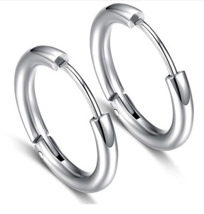 Pendientes de Aro de Diseño Simple y Estilo Retro en Varios Tamaños, Pendientes Unisex de Acero Inoxidable, Joyería al por Mayor de Moda - Product Image 3