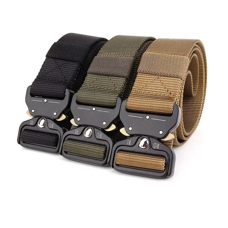Universal Heavy Duty Equipment Supplies Mens Adjustable Tactical Belt with Quick Release Metal Buckle