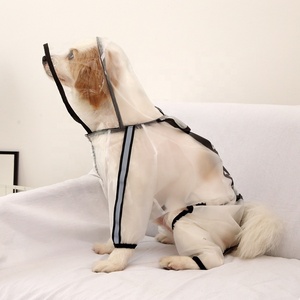 Impermeabile Bianco Trasparente per <span class=keywords><strong>Cani</strong></span> con Strisce Riflettenti, Giacca Antipioggia a 4 Zampe con Cappuccio per <span class=keywords><strong>Cani</strong></span> di <span class=keywords><strong>Taglia</strong></span> Grande - Product Image 4
