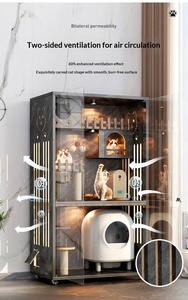 וילה לחתולים מעץ בעיצוב יוקרתי קליל, לשימוש בכל עונות השנה, 120x60x150 ס\\\"מ, ללא צורך בהרכבה - Product Image 6