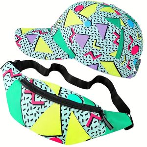 80s 90s <span class=keywords><strong>sac</strong></span> de taille accessoires pour hommes femmes doux coton Fanny Pack Baseball Cap Set - Product Image 5