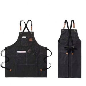 Custom Canvas <b>Work</b> <b>Aprons</b> BBQ Kitchen Cooking Safety Heavy Duty Woodworking Grill Gardening <b>Apron</b> for Men and Women With Pockets - Product Image 1