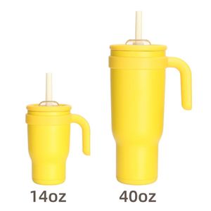 Kids Insulated Stainless Steel Tumbler Handle Leakproof and Spill Proof <b>Mug</b> With Lid & Straw for <b>Camping</b> - Product Image 2
